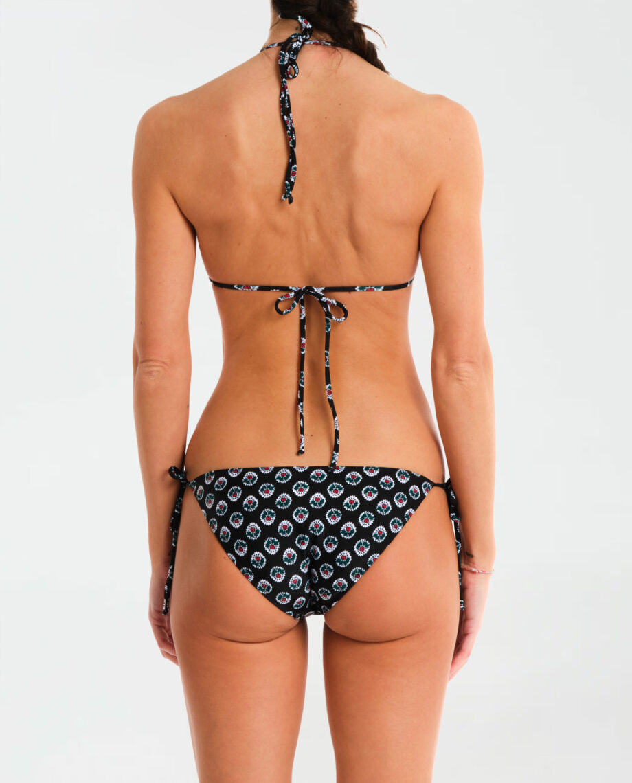 Bikini Triangolo Fiorellino Cuore nero