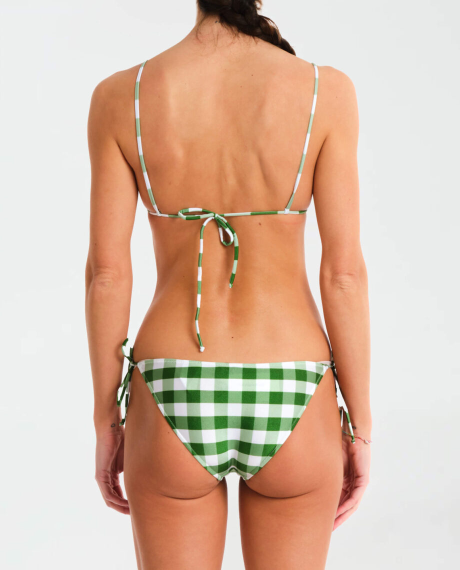 Bikini triangolo Vichy verde